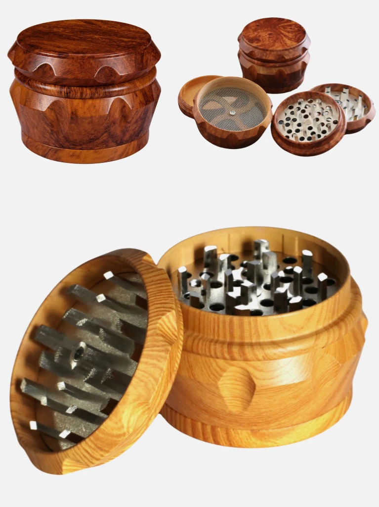 Metal Herb Grinders | 4 Piece Green Coloured Spice Grinder (40mm) 1.5 Inch Small Portable Tobacco Crusher For Herbs, Spices In Four Pieces | Sharp Shark Teeth | Smoking Accessories NEW 2023 - Foto 2