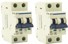 (2) Yuco YC-16-2B Miniature Din Rail Circuit Breaker B Curve 277/480V 50/60Hz 2 
