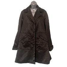 Christian Lacroix Bazar Swing Coat Jacket Sze 40 Black Satin Pockets Vintage 90s