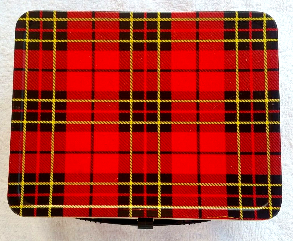 Vintage Plaid Thermos Metal Lunchbox & Thermos King Seeley Co. 1973 EX