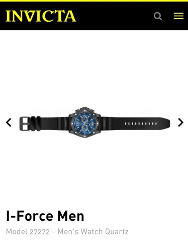 Invicta 27272 I-Force Chronograph Quartz Blue Dial Black Band Men's 50mm - NEW - Picture 6 of 8