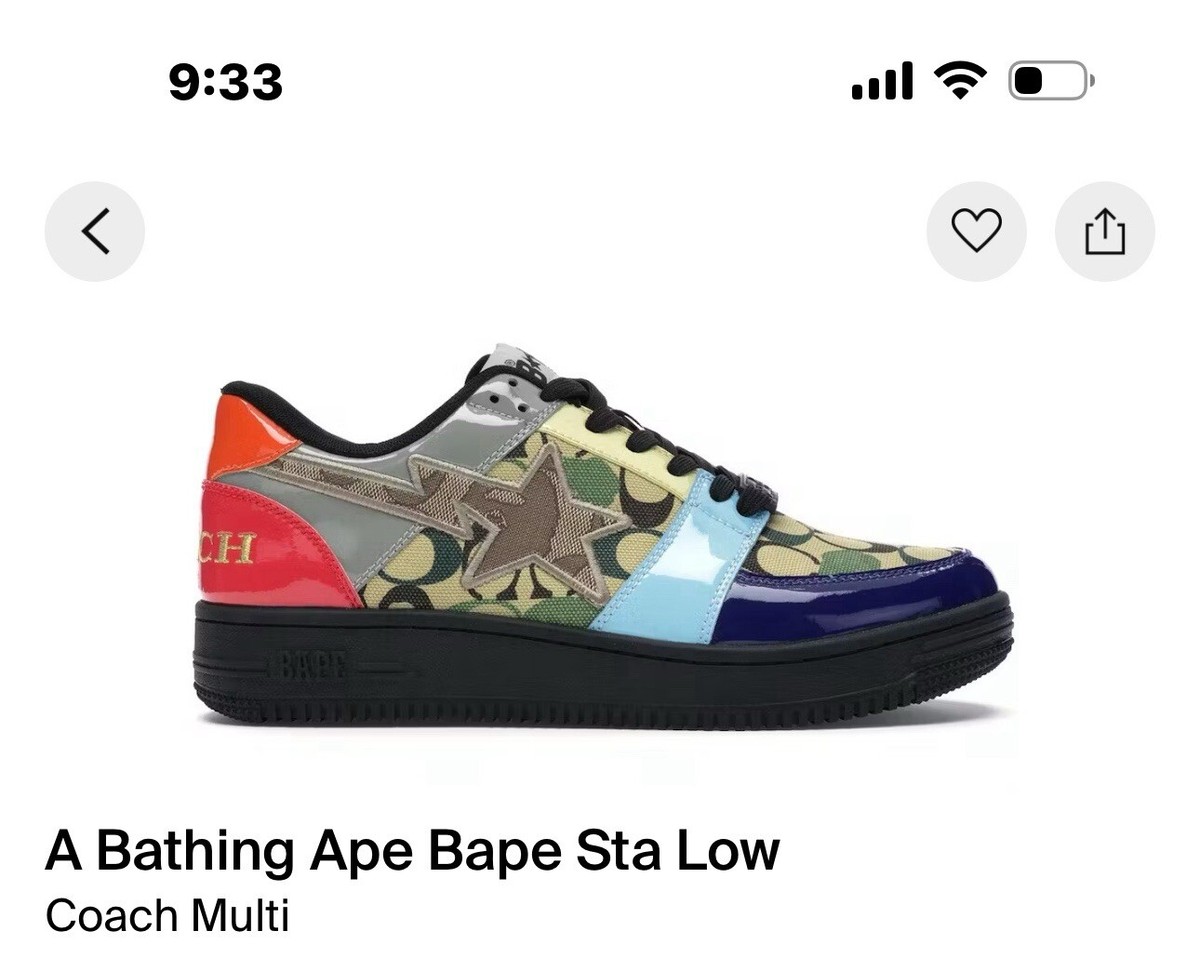 bapesta Bape & Coach Sneaker 9.0 Rare collaboration NEW | eBay