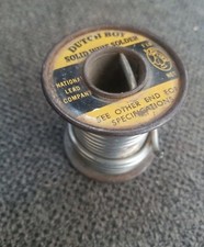 Vintage Dutch Boy Solid Wire Solder Tin Spool 50/50 Diameter 1 lb. Near full.