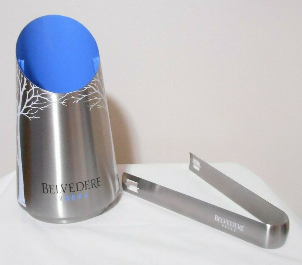 BELVEDERE VODKA Ice Bucket / Bottle Holder Stainless Steel Barware eBay