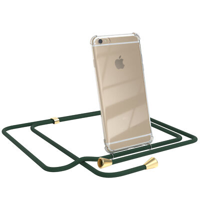 Für Apple iPhone 6 / 6s Handyhülle zum Umhängen Kordel Tasche Kette Case Grün