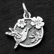 925 Sterling Silver Hummingbird Pendant Charm Hummer Humming Bird For Necklace