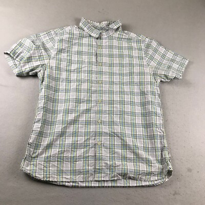 The North Face Shirt Mens XL Gray Plaid Button Up Short Sleeves Lightweight