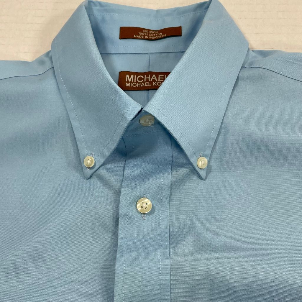 MICHAEL Michael Kors Men's Dress Shirt Blue Size … Gem