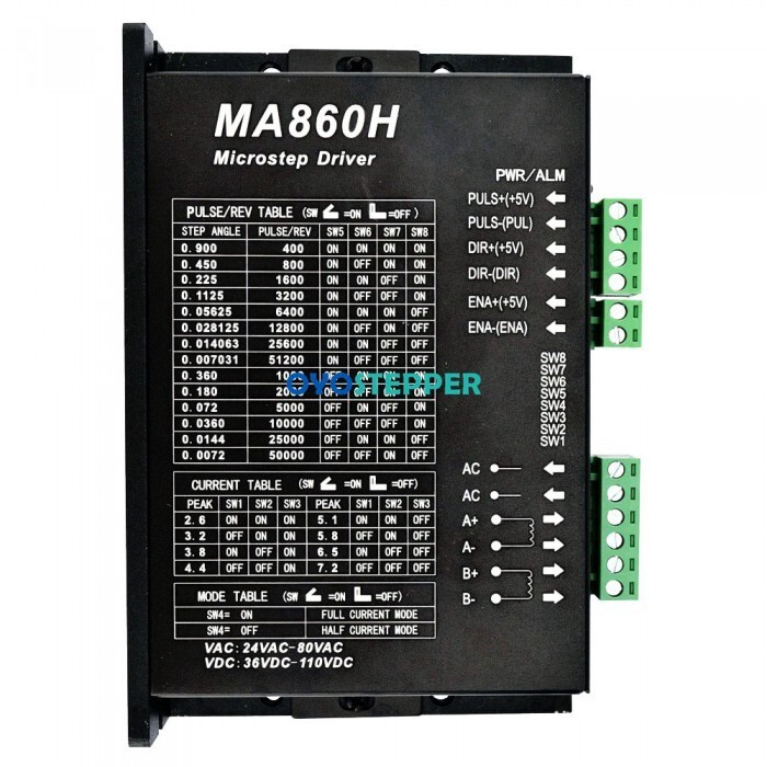 MA860H Stepper Motor Driver 2.4-7.2A Max 80VAC for Nema 17, 23, 42 Stepper Motor