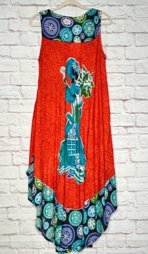 Large/XL/1X/2X New White Black Orange Blue African Woman Beach Dress Beach Cover - Picture 9 of 11