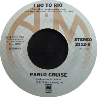 Pablo Cruise   I Go To Rio / Raging Fire 45 RPM RECORD
