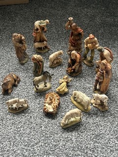 17 Anri Alte Krippenfiguren Holzgeschnitzt Handarbeit Italien Krippe Weihnachten
