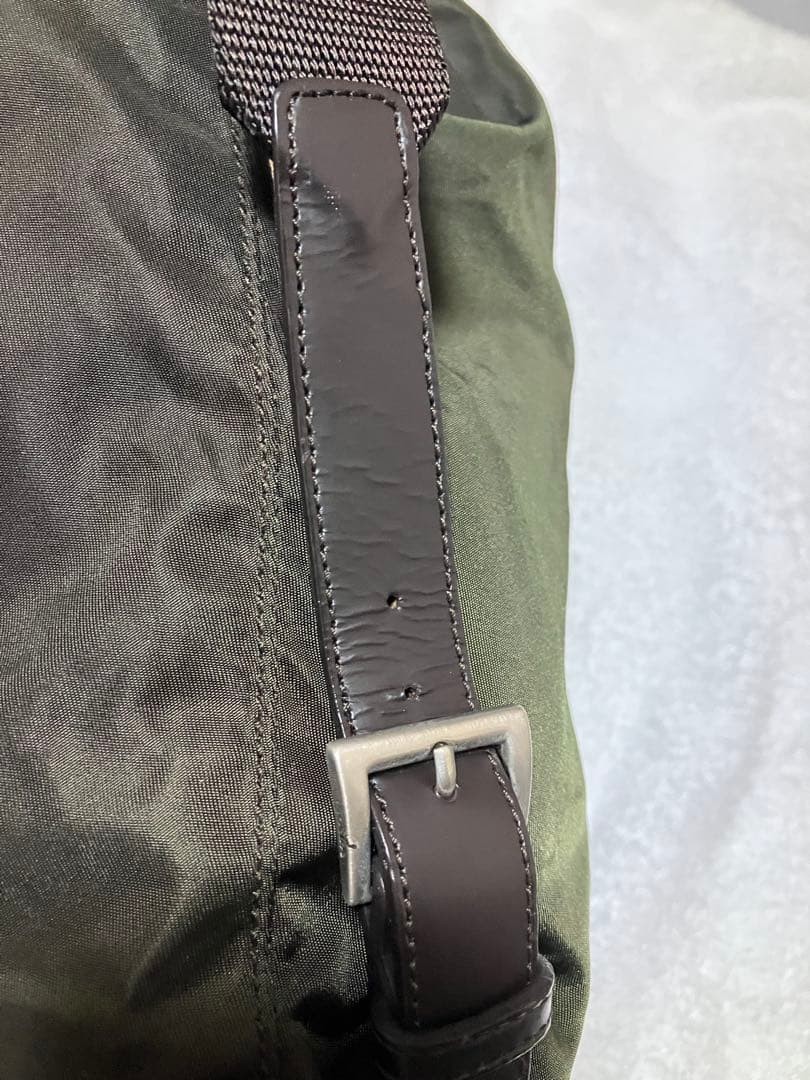 PRADA Khaki Backpack Authentic Logo Fabric Adjustable Straps Casual Bag thumbnail 4