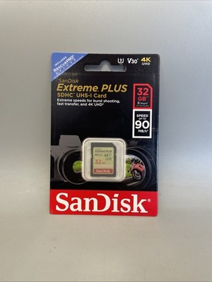 SanDisk Extreme SD Speicherkarte 32GB 4K V30 90MB/s #E1
