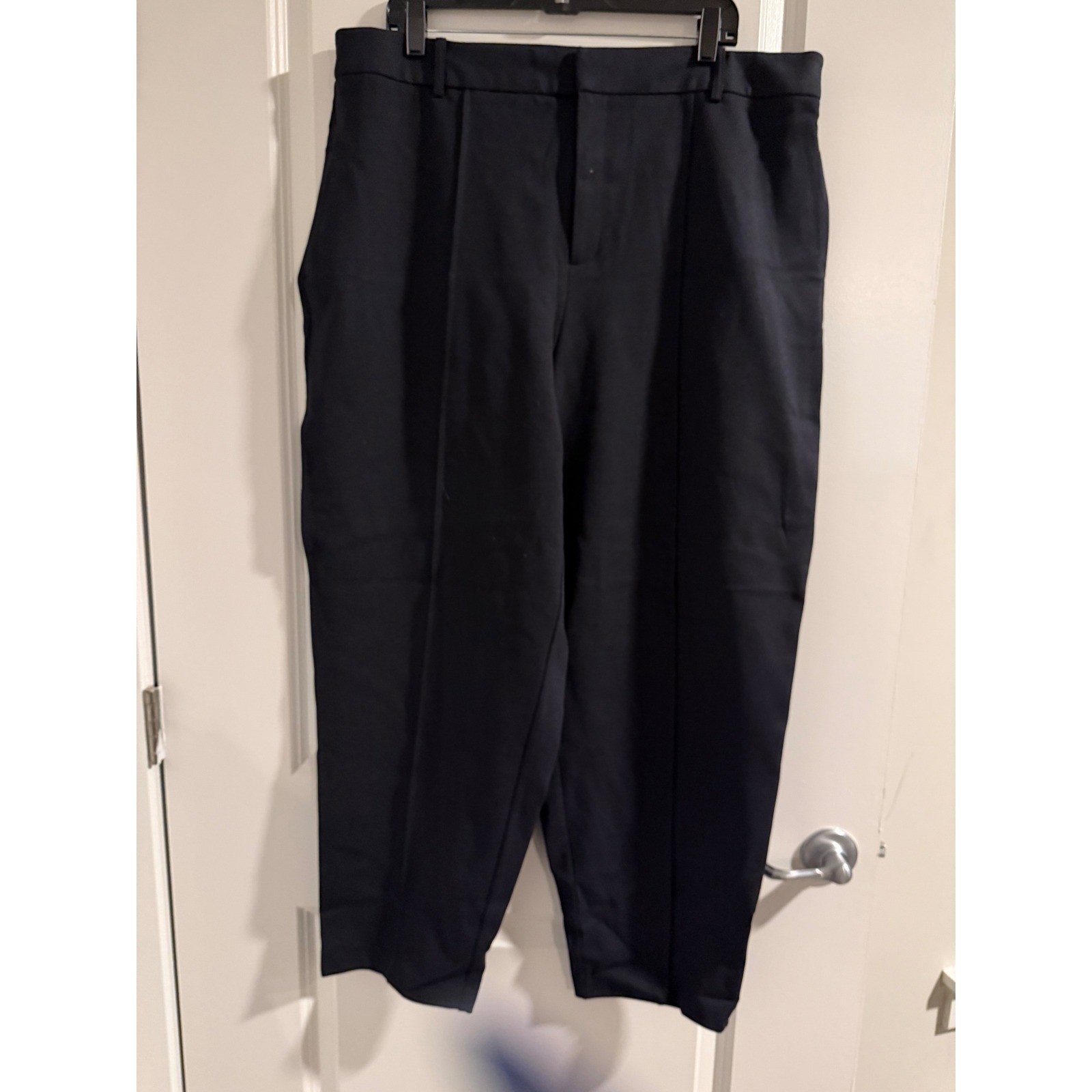 Eloquii Black Wide Leg Cropped Pants Womens Size 16