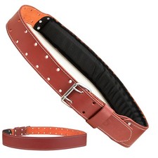 Leather tool belt for men grain leather work belts 3 inch carpenter constar...
