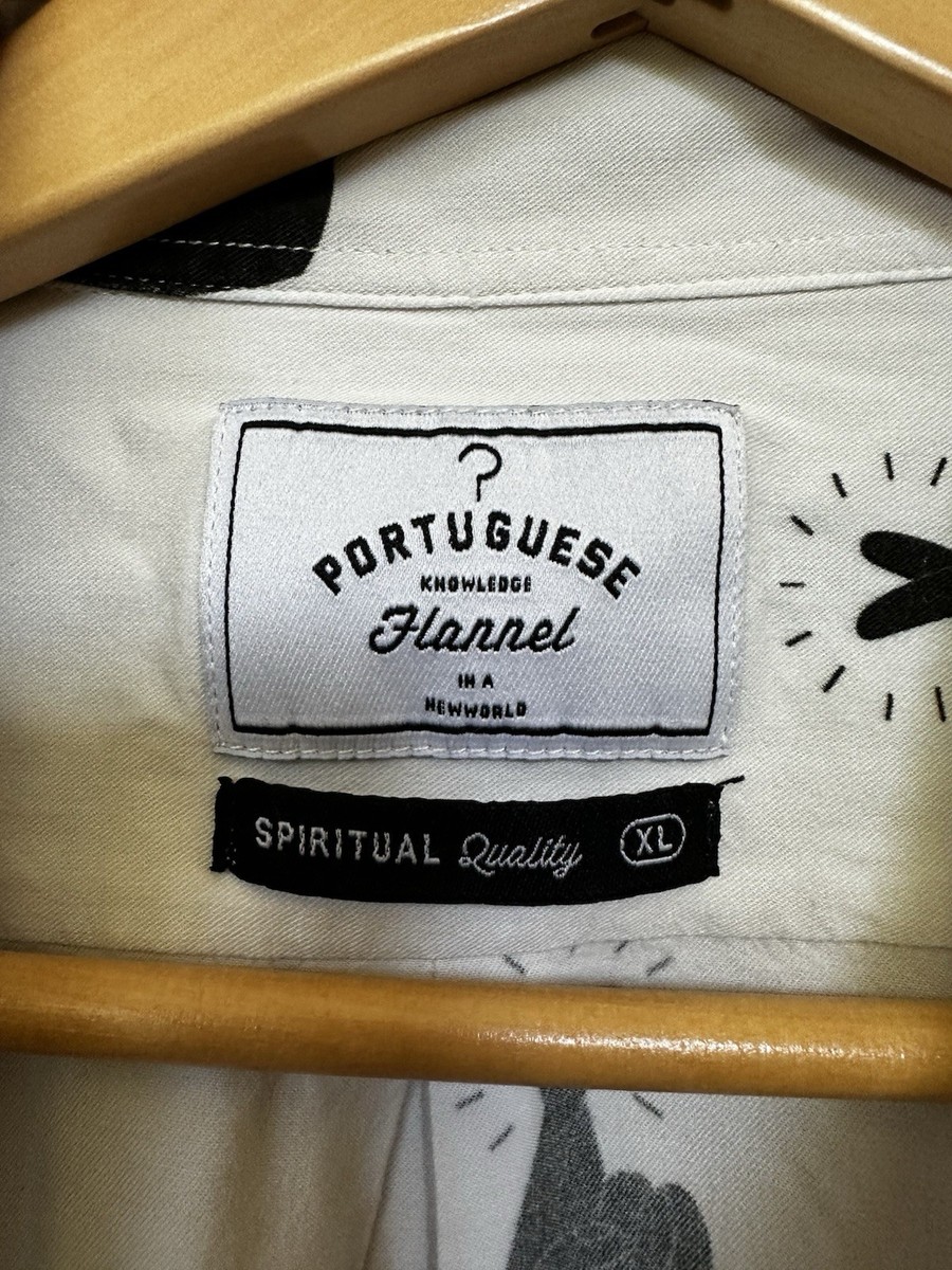Portuguese Flannel Brand Fingers Crossed Camp Shirt Size XL Fits Like Slim L
