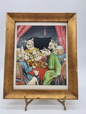 Harrison William Weir “CAT READING TEA LEAVES" Framed Lithograph Circa 1870