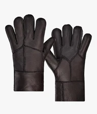 Harssidanzar Men's Winter Leather Gloves Deerskin Gloves Soft Sheepskin SZ M