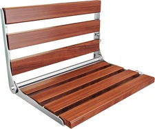 Folding Shower Seat Wall Mounted Teak Bench – Fold down Bath Safety Seat with 30