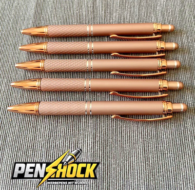 5er Set Stylus Kugelschreiber Metall Roségold - Touchpen für Handy Tablet iPad