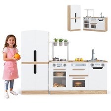 2 PCS Kids Kitchen Playset w/Fridge, Dishwasher, Microwave, Oven  Accessories