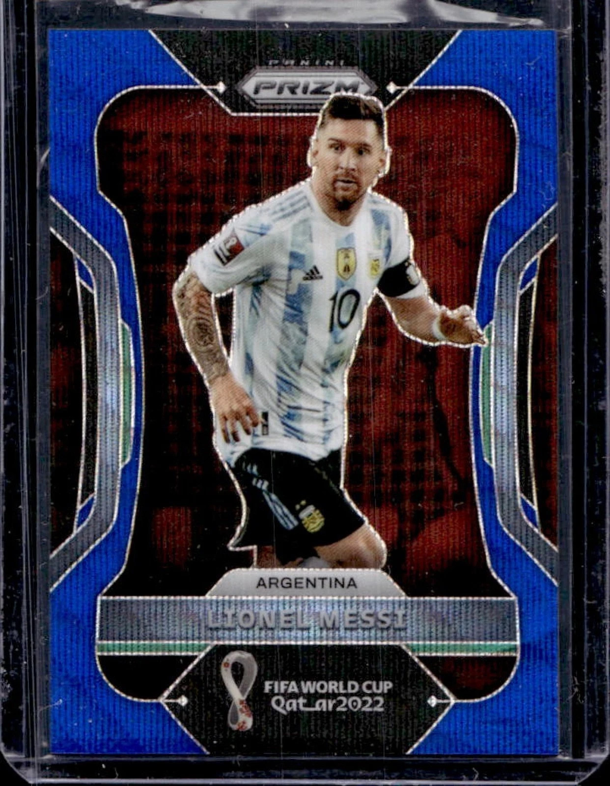 2022 Prizm World Cup Lionel Messi Blue Wave #/199 Argentina