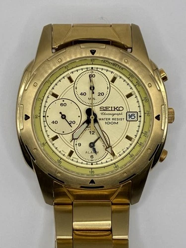 Vintage Seiko Chronograph Watch, 7T62-0AE0, 39 mm, FOR PARTS OR REPAIR