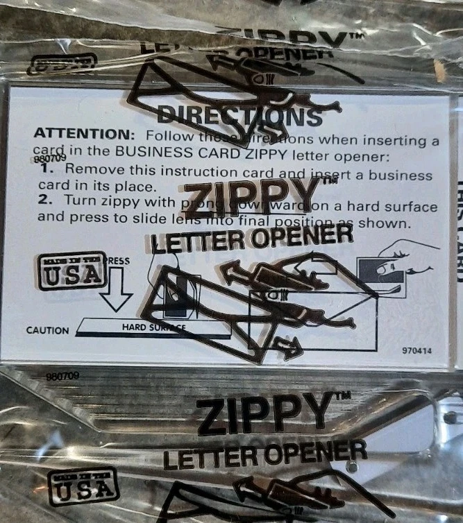 Lote de 12 abrecartas con tarjeteros Zippy publicidad promoción hecho en EE. UU.  Foto 2 de 2