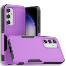 Designed for Samsung Galaxy S23 FE 2-in-1 Rugged Shockproof Drop Case Purple