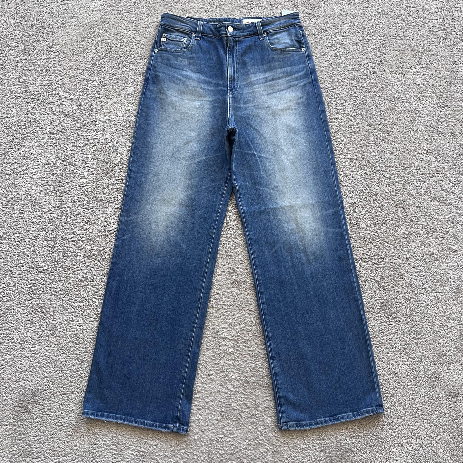 AG Adriano Goldschmied Kora High Rise Wide Leg Jeans Womens 32 Blue Stretch
