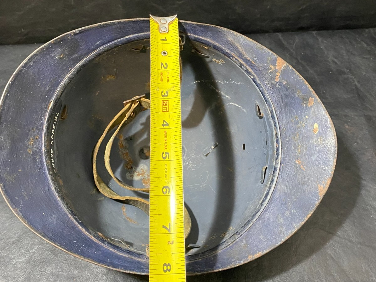 antique WW1 helmet - probably Swiss or French or Adrian 1915ish - metal infantry