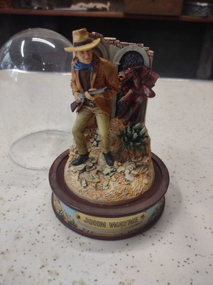Franklin Mint John Wayne Sculpture Glass Dome Donkey