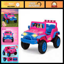 12V Kids Ride-On Car with Rechargeable Battery, LED Lights, Press-Button Start,