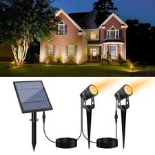 Metal Solar Spot Lights Outdoor with 9.8ft Cable Solar Powered Landscape Ligh...