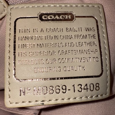 Coach Parker Tan Beige Op Art Jacquard Canvas Leather