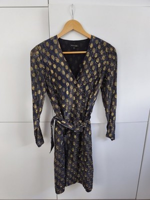Massimo Dutti Wickelkleid   Gold / Metallic   Gr. 34   Festlich / Event