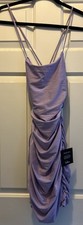 Lulus Confident Allure Lavender Ruched Lace-Up Bodycon Mini Dress X-Small (CL22)