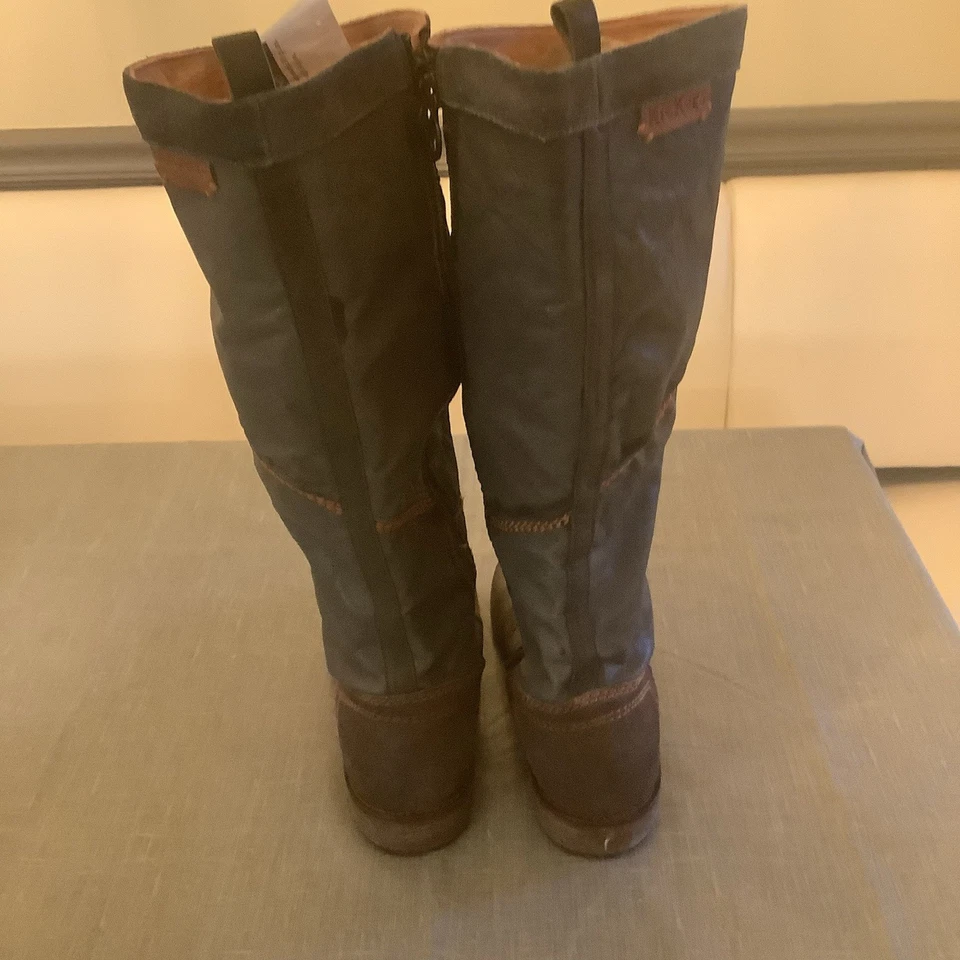 Botas altas hasta la rodilla Kickers Rootine para mujer de cuero gris/marrón, talla 39 EE. UU. (9) Foto 4 de 4