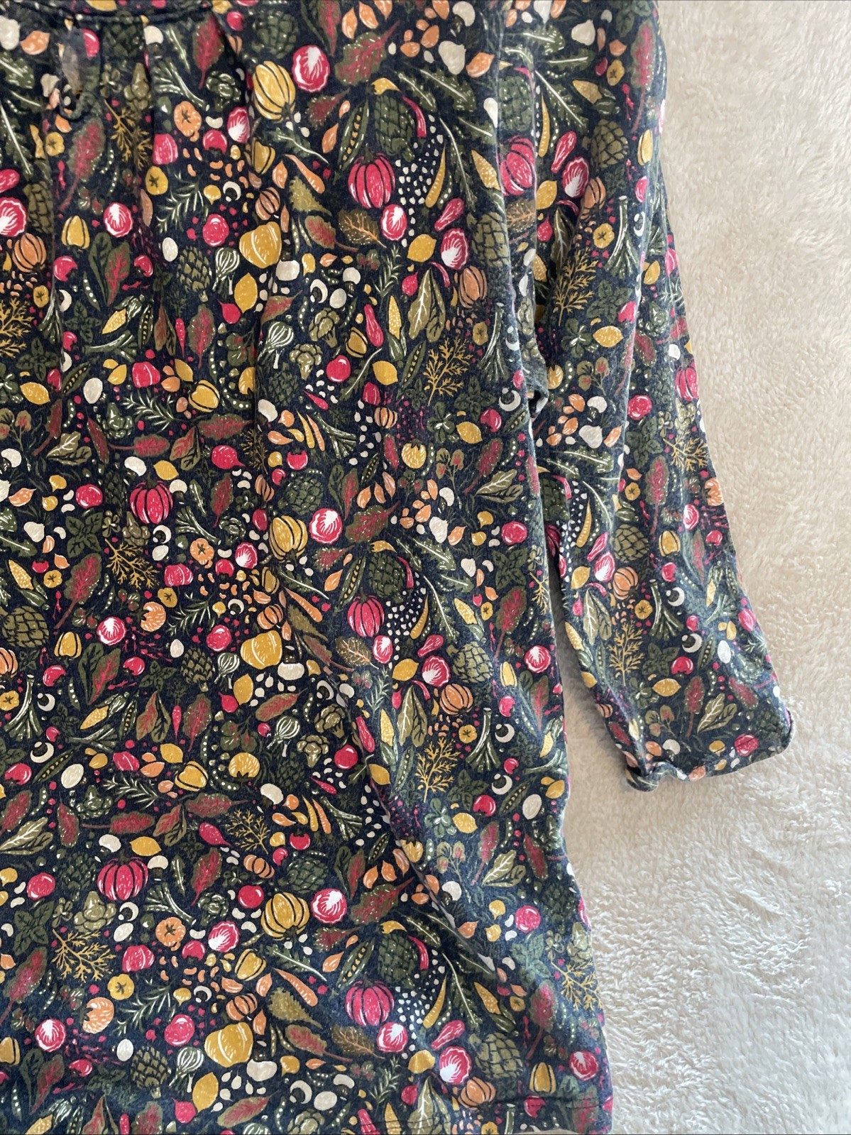 Ladies SeaSalt Cornwall Top Size 16 Woodland Theme Green Earthy 3/4 Sleeve image 3