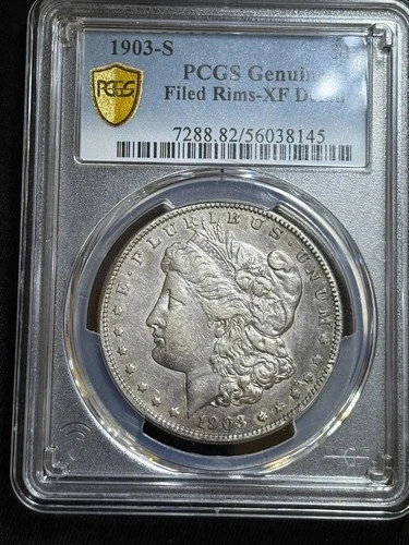 1903 S Morgan Silver Dollar XF Filed Rims - PCGS Gold Shield