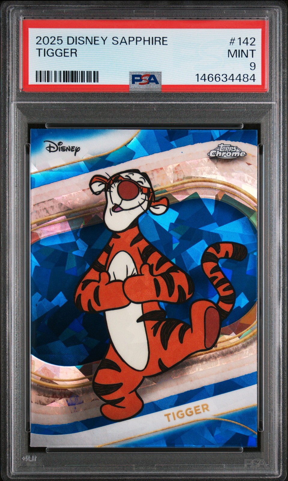 2025 TOPPS CHROME DISNEY SAPPHIRE EDITION #142 TIGGER PSA 9