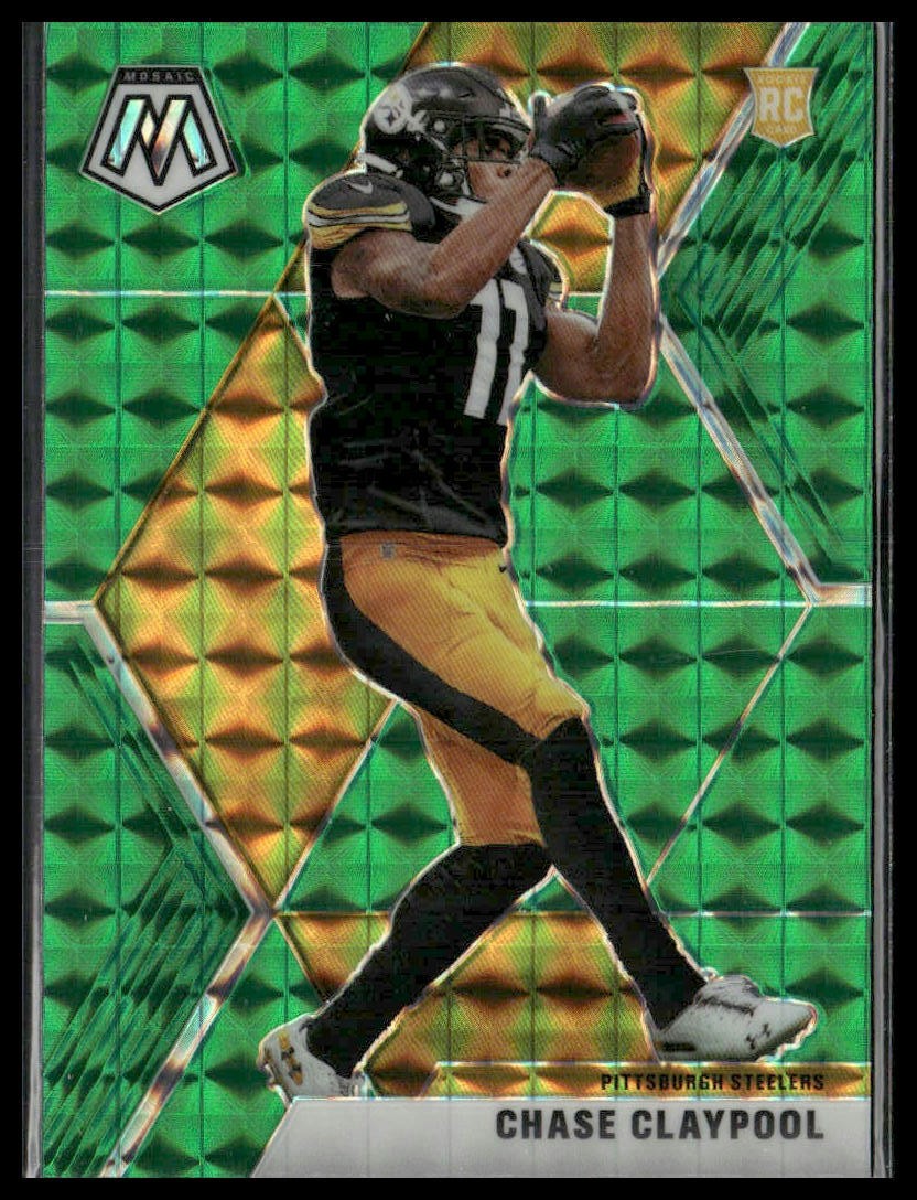 2020 Panini Mosaic #220 Chase Claypool Prizm Green