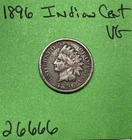 1896 Indian Head Cent / Penny 1c Vg Very Good