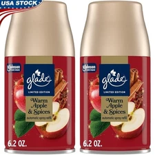 Automatic Spray Air Freshener Refill Warm Apple Spices Essential Oils 2 Pack New