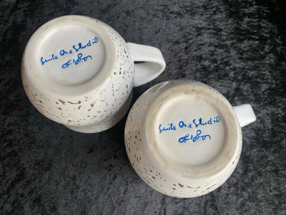 Caneca de café ANTHROPOLOGIE suíte um estúdio Mimira Lyndsay Emery bacon dourado DOIS - Imagem 4 de 4