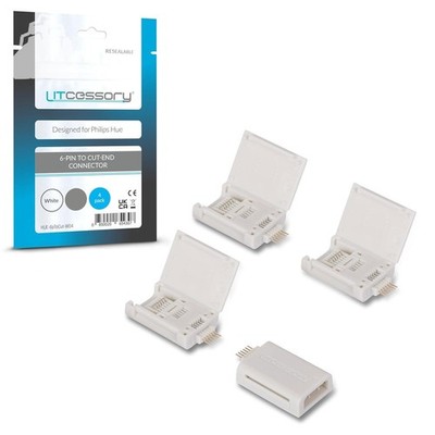 6-Pin to Cut-End Connector for LED Ligh White (Micro 6-pin V4 / Solo Lightstrip)
