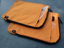 2 Notebook-Taschen mit Werbeaufdruck, orange, NEU, 32 x 25 cm