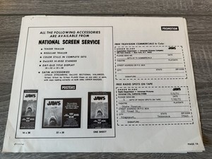 JAWS and JAWS 2 Promotional Press Kit Marketing Booklet Pages - Movie Ads