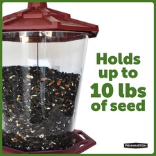 Pennington,Red Recycled Resin Bird Feeder, Jumbo 10 lb. Capacity, 1 Pack